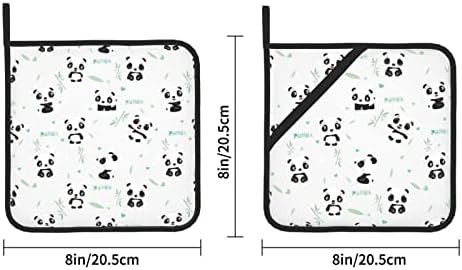 Квадратна Изолирано Поставка за тигана от Бамбук Panda-8х8 инча (от две части) е Дебела, Термостойкая изолация.