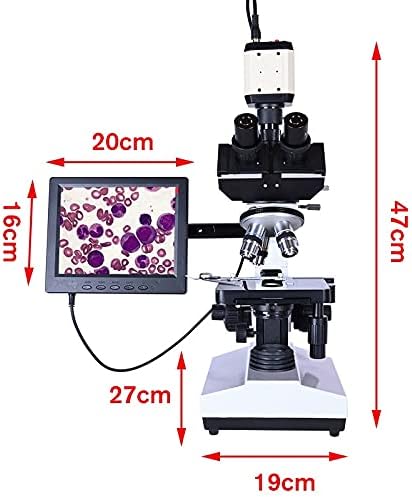 BZLSFHZ Професионален Лаборатория за Биологичен HD тринокулярный Микроскоп с Увеличение 2500 X + USB Електронна Цифрова CCD-Камера + 8-инчов