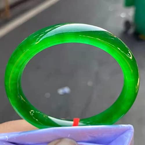 CZDYUF EIS Schwimmenden Grün Blume Armreif Jadeit Handring е smaragd Jade Armband Zarte (Color : D, Size : 59-60mm)