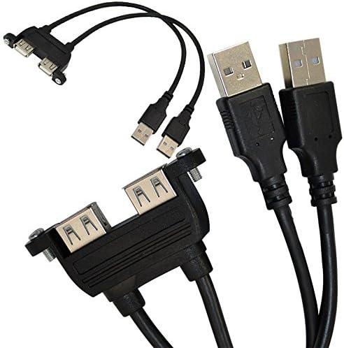 25 см Двоен конектор USB 2.0 A за свързване към панельному креплению на 2 кабел-удължител USB A.