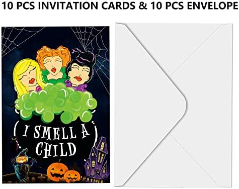 Aisosiks Фокус-Бокус надушвам на Детето на Поканата на Хелоуин за душата на Детето с Плик, Украса за Душата на Дете в Halloween