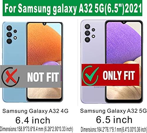 Калъф за телефон Folmeikat Galaxy A32 5g, Samsung A32 5g, Прозрачен, С повишен за сядане, от TPU, амортизирующий Гъвкав калъф за мобилен телефон Samsung Galaxy A32 5g (2021) 6,4 (Samsung A32 5g Прозрачен)