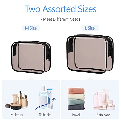 ОПАКОВКИ, Прозрачни козметични чанти за грим, 2 опаковки, Прозрачни Чанти за тоалетни принадлежности с цип, Водоустойчив