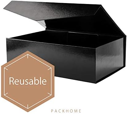 PACKHOME 5 Подарък кутии 13,5x9x4,1 инча, Големи Подаръчни кутии с капаци, кутии за младоженеца, Трайни Подаръчни кутии, Сгъване, подаръчни кутии с магнитна закопчалка (Лъска
