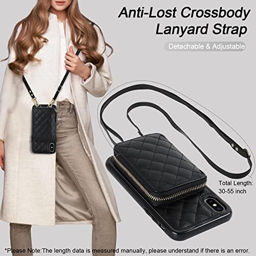 Чанта-портфейл Bocasal през рамо, за iPhone, X Xs, RFID-Принудителна Чанта от Изкуствена кожа с цип, флип-надолу Капака на