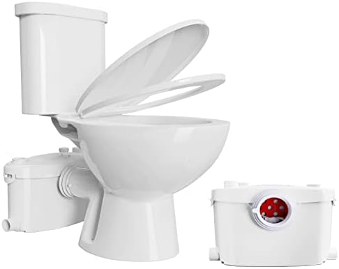 Прост проект Тоалетна с изплакване за мазе - Тоалетна чиния за накисване с помпа-мацератором с мощност 600 W, Тоалетна чиния с