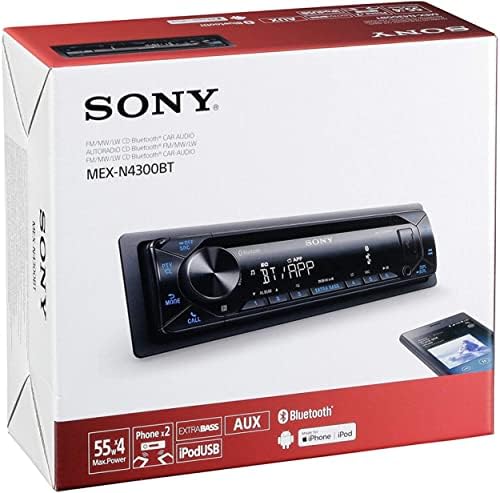 Авто стереоприемник Sony MEX-N4200BT на един Din, вграден в панела за управление на Bluetooth CD/MP3 AM/FM, фронтален USB, спомагателен,