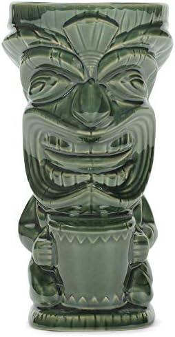 Тики Полинезийское Лицето Прашни-Зелена 0,75 Литровата Гланцирана Керамична Чаша от Гранитогрес.
