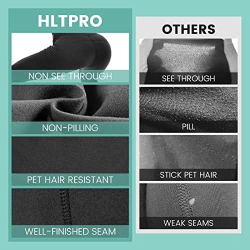HLTPRO 3 Опаковки Леггинсов-капри за жени с джобове - Черни Панталони капри за йога с висока талия и контрол на корема за тренировки