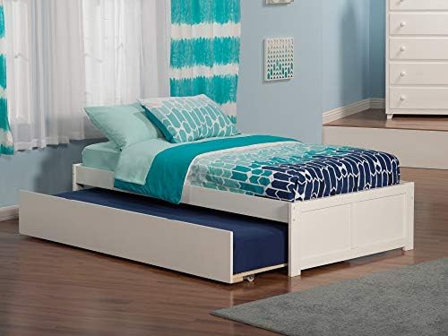 Легло степенка платформа AFI Concord с плосък панел и чекмеджета Urban Bed, Twin, Бял & Atlantic Furniture AR8022012 Легло-платформа
