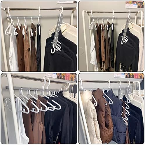 CJSI 2 Закачалки за ризи Спестяване на пространство, Пластмасови Закачалки за гардероб, Закачалки за дрехи, спестява място,