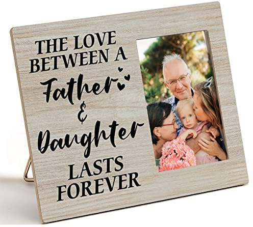 Дървена рамка за снимки Nurawo Father & Daughter в Селски стил Любов между баща и дъщеря трае вечно Дървена рамка за снимки