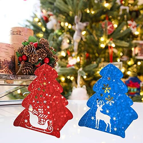 INFUNLY Коледна Кутия шоколадови Бонбони Щанцоване направи си САМ 3D Подарък Кутия Метална Щанцоване във Формата На Коледна Елха Кутия