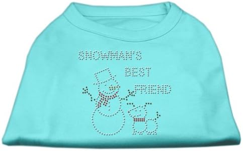 Mirage Стоки за домашни любимци 16-Инчовата Тениска с принтом най-Добрият приятел на Снежен човек с кристали за домашни любимци,