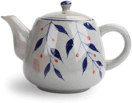 чайник Ретро Носталгичен Дизайн на висока температура Ръчно Рисувани Син И Бял Порцелан, Керамични Дръжка на Чайник за Чай, Определени