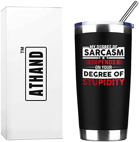 Моята степента на Сарказъм в зависимост От вашата Степен на Глупост от 20 грама Изолирани Чаши с Капак и Соломинкой | Чаши с Двойни Стени