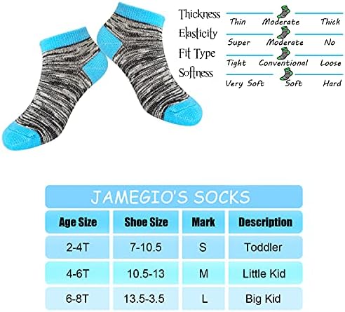 Спортни Чорапи на Щиколотке Jamegio, 12 Чифта Чорапи За момчета, Чорапи с ниско деколте на Полушубке за деца, Размер, за момчета и