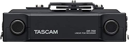 Преносим Аудиомагнитофон Tascam DR-70D с 4 пътеки за цифров огледално-рефлексен фотоапарат със слушалки Pro, двойка кабели EMB XLR, както