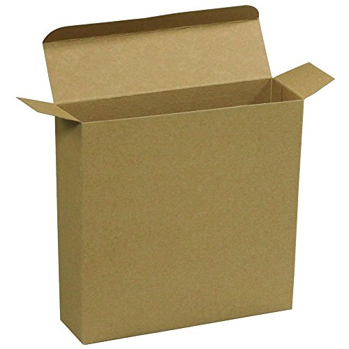 Сгъваеми кутии подарък Aviditi Kraft Brown, 7 1/4 x 2 x 7 1/4, опаковка от 250 броя, Лесен за сглобяване на Картонена кутия с обратна складкой,