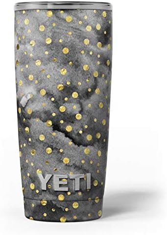 Дизайн Skinz Черно злато Акварел Грах - Комплект винилови стикери върху кожата, Съвместим с бокалами Yeti Rambler Cooler Tumbler