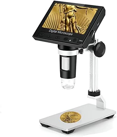 Дигитален микроскоп Ninyoon DM4 с 4,3-инчов LCD екран, 50-1000-кратно Монетен Микроскоп за търсене на Дефектни монети, USB-Лупа Micro Scope
