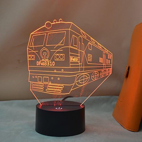 3D Автобус, Влак лека нощ USB Сензорен Прекъсвач Декор Животно Лампа Тенис на Маса Оптична Илюзия Лампи 7 Цвята Променящите