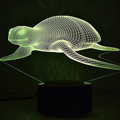 3D Костенурка лека нощ USB Сензорен Прекъсвач Декор Тенис на Маса Оптична Илюзия Лампи 7 Цвята Променя Светлини Led Настолна