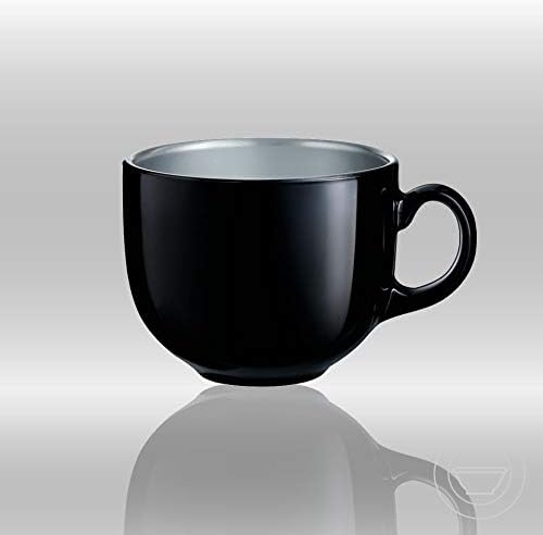 Керамични чаши за кафе са ръчно изработени Femora, индийски черен комплект размер на 1 (10 унция), чаша за капучино, Кафе