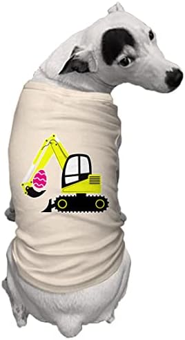 Багер с Великден яйце - Тениска за Строителна куче (Тъмно сиво, 2X-Large)