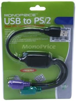 Адаптер конвертор Monoprice USB към PS/2 Dual PS2, Черен (106854)