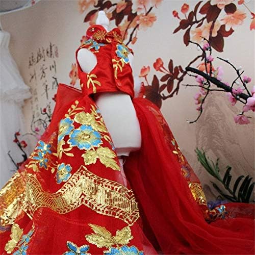 WZHSDKL Домашен любимец, Куче, Дантелено рокля в Китайски стил, Облекло за малки кучета, Рокля на принцеса за котки, Празнична