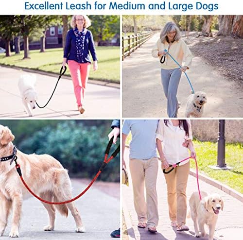 Красива каишка за кучета AINAAN с дължина 5 метра, с Удобни меки дръжки и светлоотразителни конци за средни и Големи Кучета